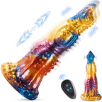 Rainbow Gold Fire Bird Telescopic Vibrating Dildo unisex