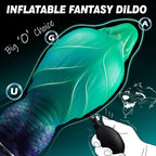 7.56 in Inflatable Silicone Fantasy Dildo with Adjustable Girth and Suction Base
