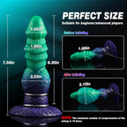 7.56 in Inflatable Silicone Fantasy Dildo with Adjustable Girth and Suction Base