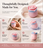 Pink Blue Rose Heated Tongue Clit Vibrator - External Use