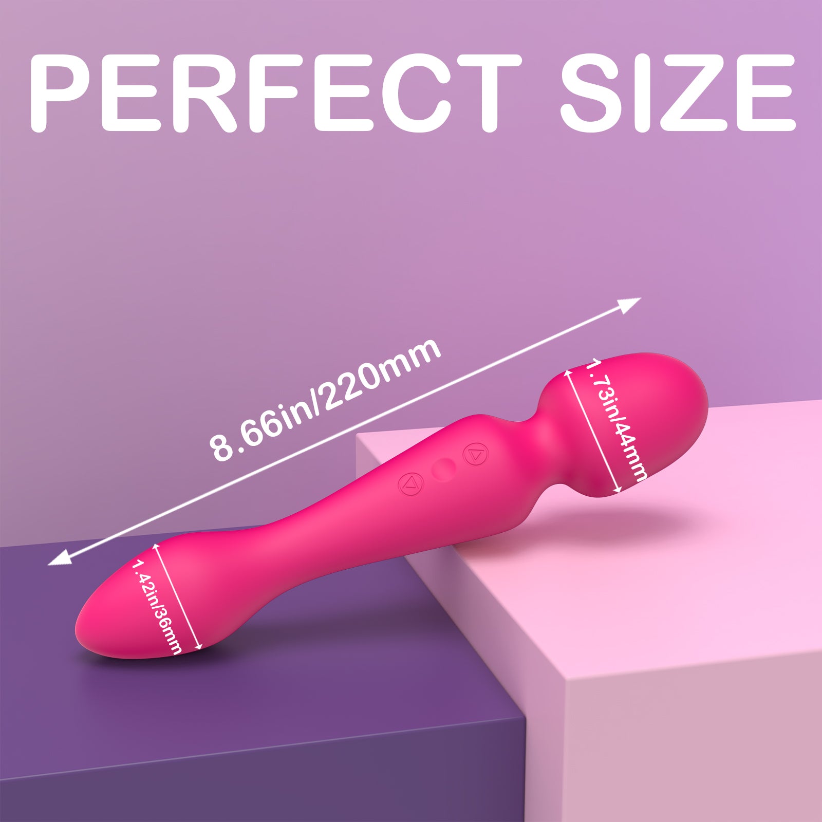 Product Dimensions-Insertable Wand Vibrator with Dual Motors