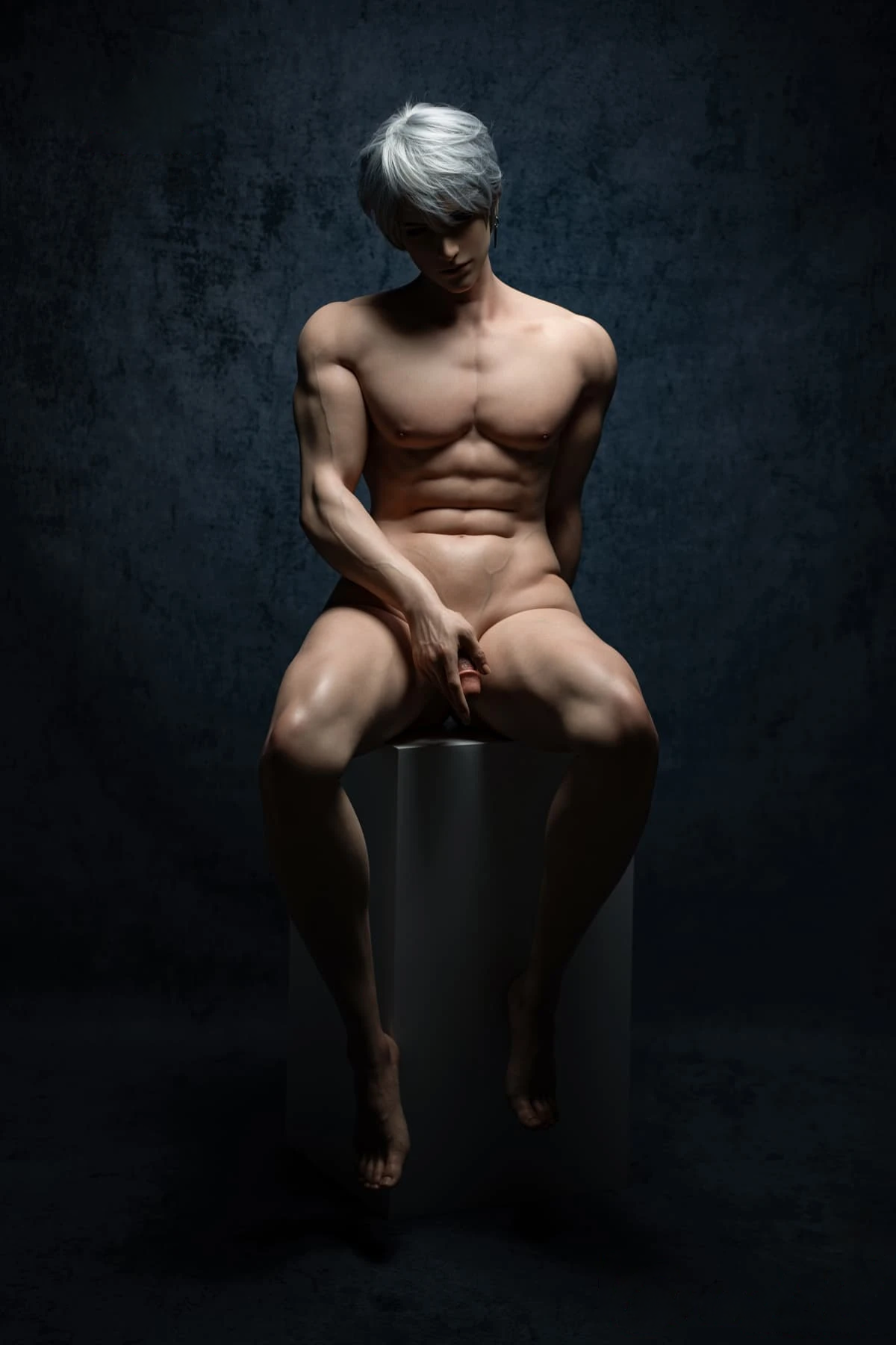 185cm Caucasian Silver-Haired Male Sex Doll with Gothic Style