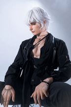 190cm Silver-Haired Anime Goth Male Silicone Sex Doll