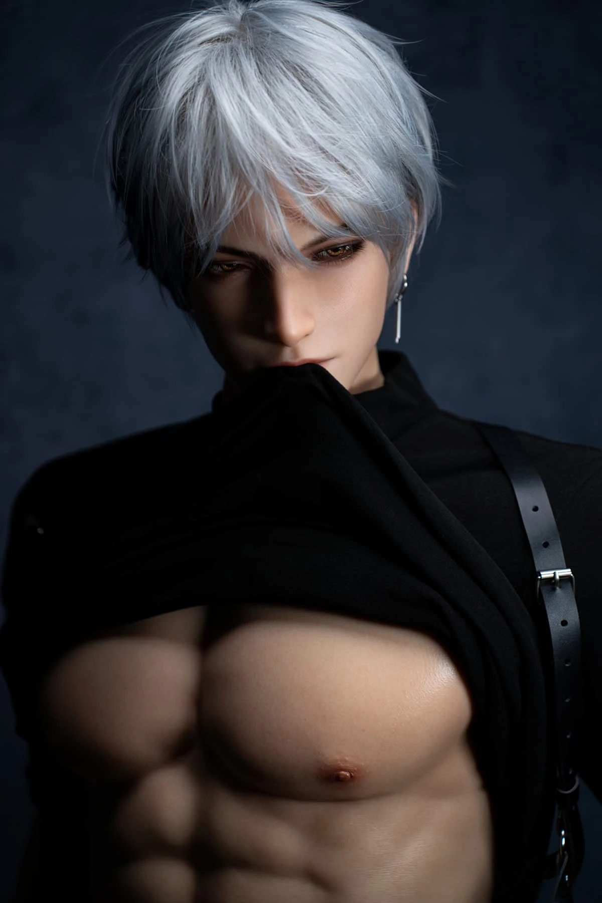 185cm Caucasian Silver-Haired Male Sex Doll with Gothic Style