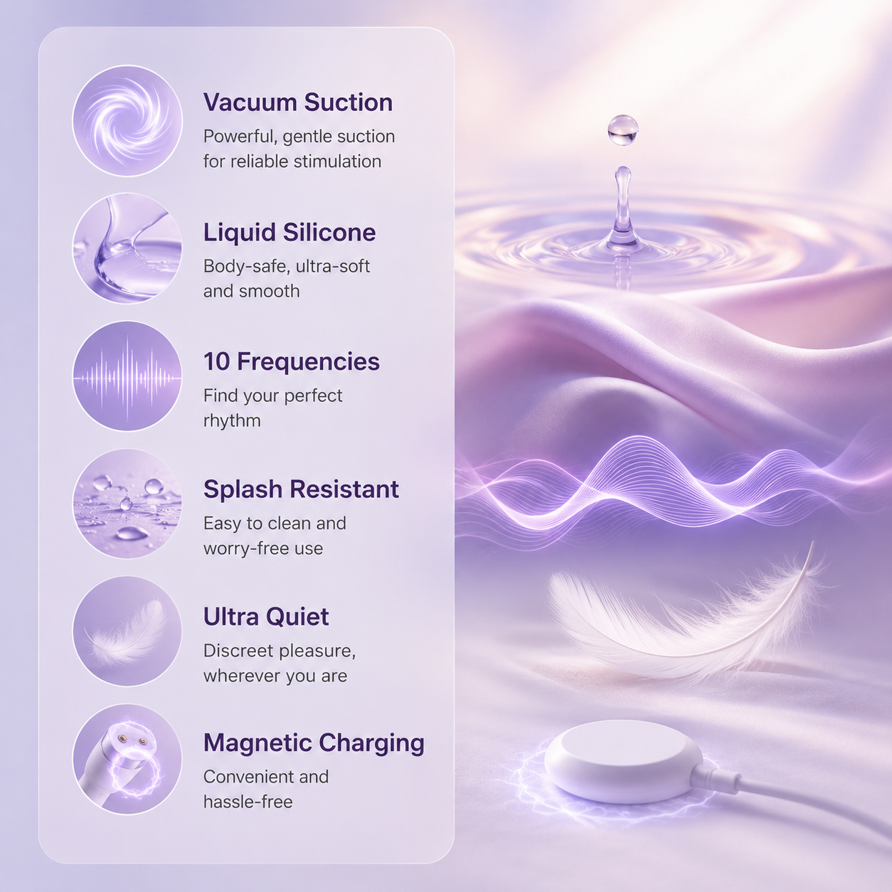 Vacuum suction rabbit vibrator feature overview with compact ergonomic design