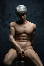 185cm Caucasian Silver-Haired Male Sex Doll with Gothic Style