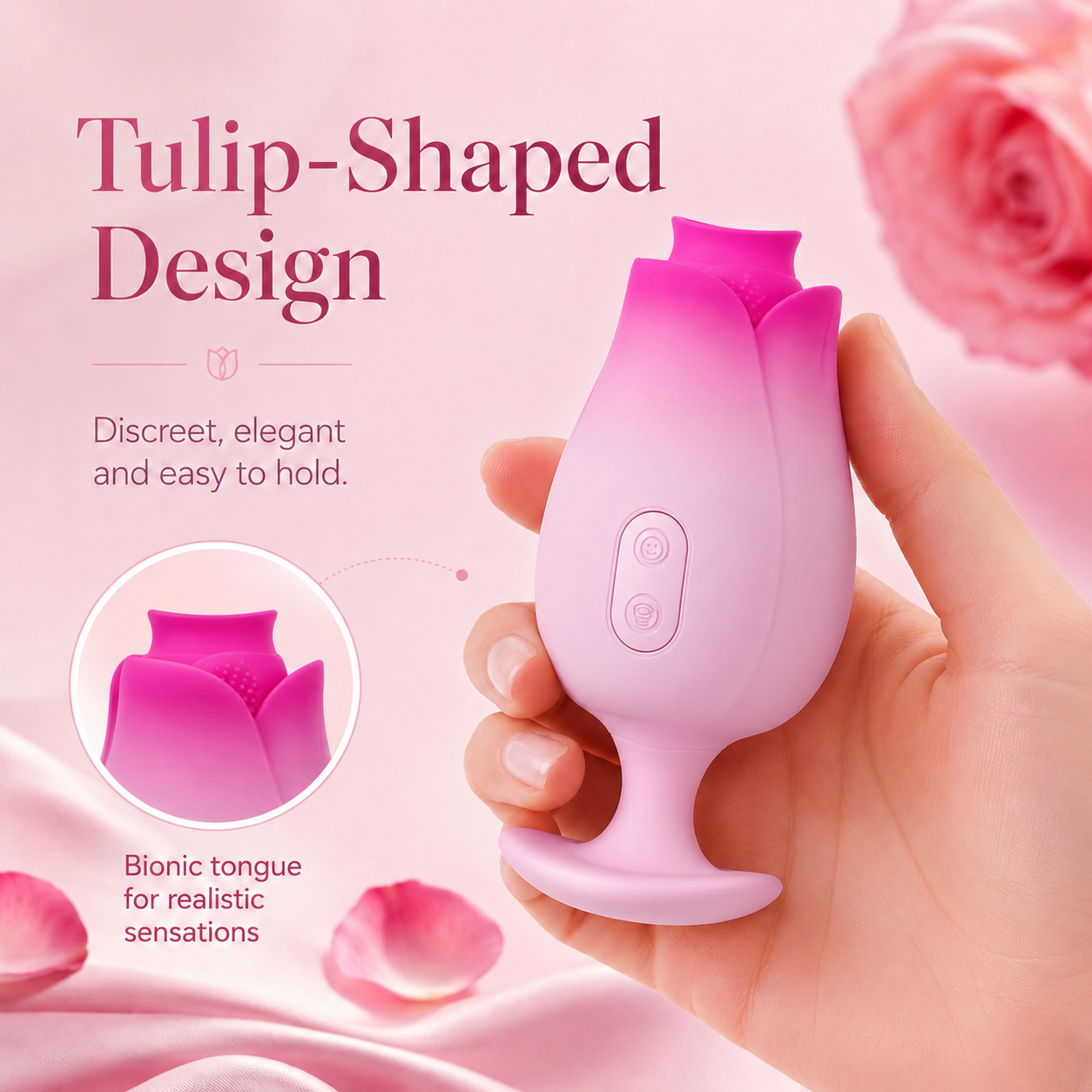 Tulip 10 Lick IPX7 Silicone Bio Tongue FastChg 120M Touch Ctrl