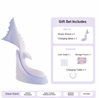 Mermaid Flapping Vibrator with Tail Percussion gift set including wave wand and charging accessories.