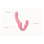 Pink CR-236 dual-ended remote vibrator flexible silicone feature diagram