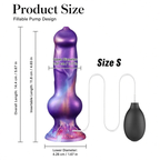Size S water-fillable fantasy dildo dimensions with hand bulb