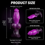 CR-242 inflatable silicone anal plug size and inflation dimensions
