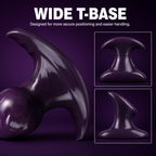 Inflatable silicone anal plug wide T-base detail