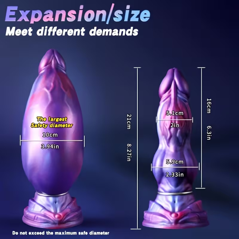 Kate inflatable silicone dildo size reference