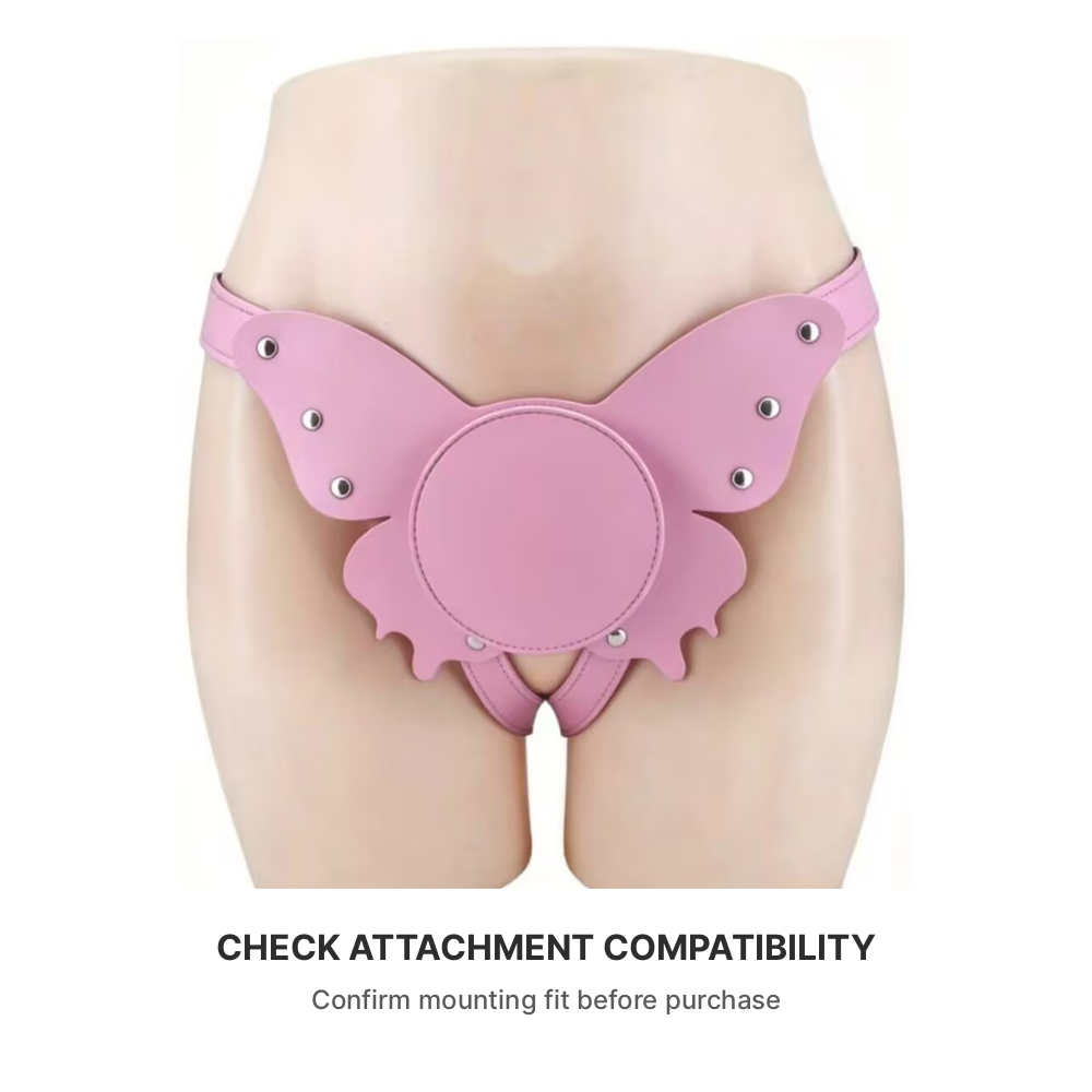 Pink butterfly adjustable harness – check attachment compatibility before purchase
