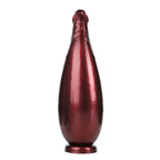 Deep burgundy inflatable dildo with expanded profile