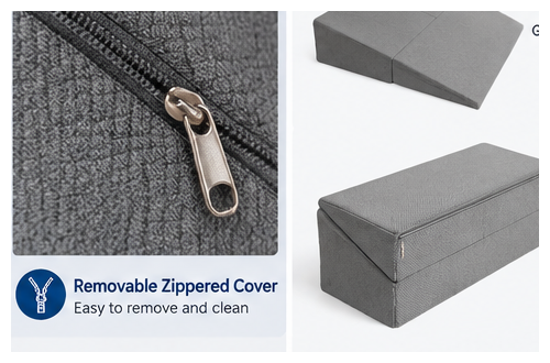 Removable zippered cover and folding wedge construction