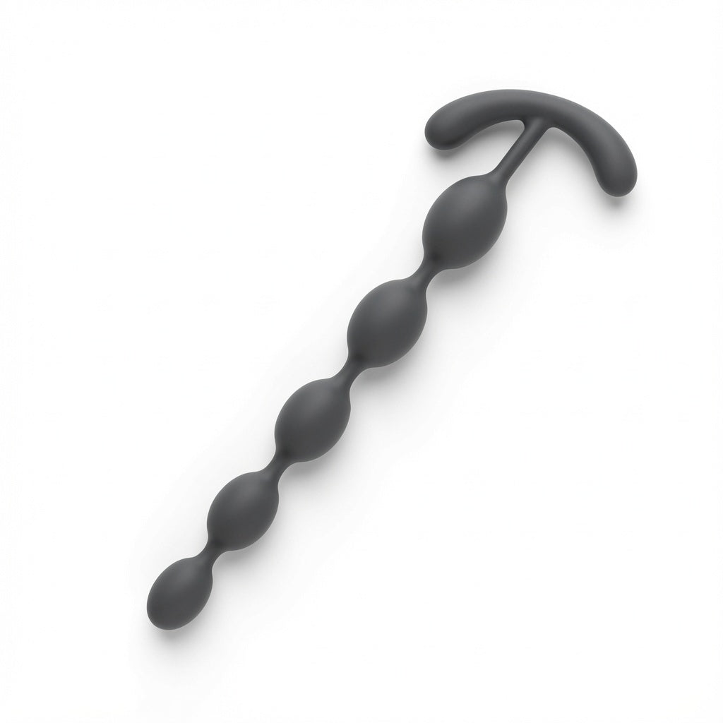 7.3" Beginner Silicone Anal Bead Plug with Secure Handle