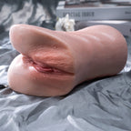 Side view of the dildo's genital-facing side -Realistic Pocket Pussy Masturbator