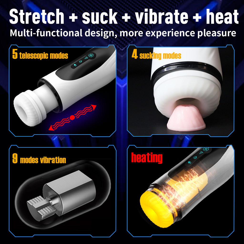 4-in-1 Automatic Thrusting Suction Heated Male Masturbator