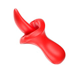 Red tongue vibrator product angle on white background