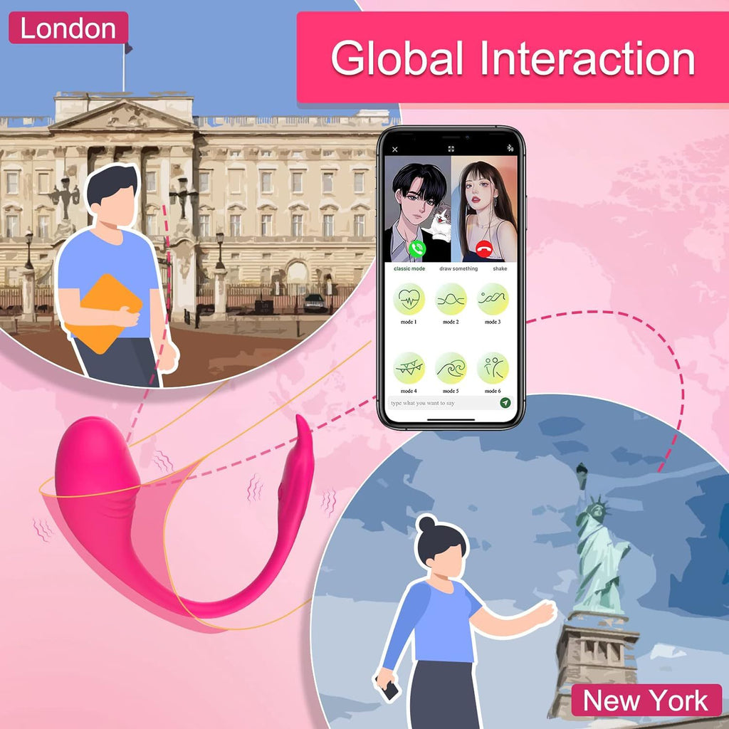 Wearable couple vibrator global remote interaction feature