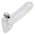 Penis Sleeve Extender shown in the elegant white color variant. The image highlights the sleek, modern aesthetic of this 7.09-inch enhancement sleeve, perfect for users who prefer a clean, minimalist look.