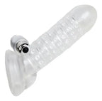 Penis Sleeve Extender shown in the elegant white color variant. The image highlights the sleek, modern aesthetic of this 7.09-inch enhancement sleeve, perfect for users who prefer a clean, minimalist look.