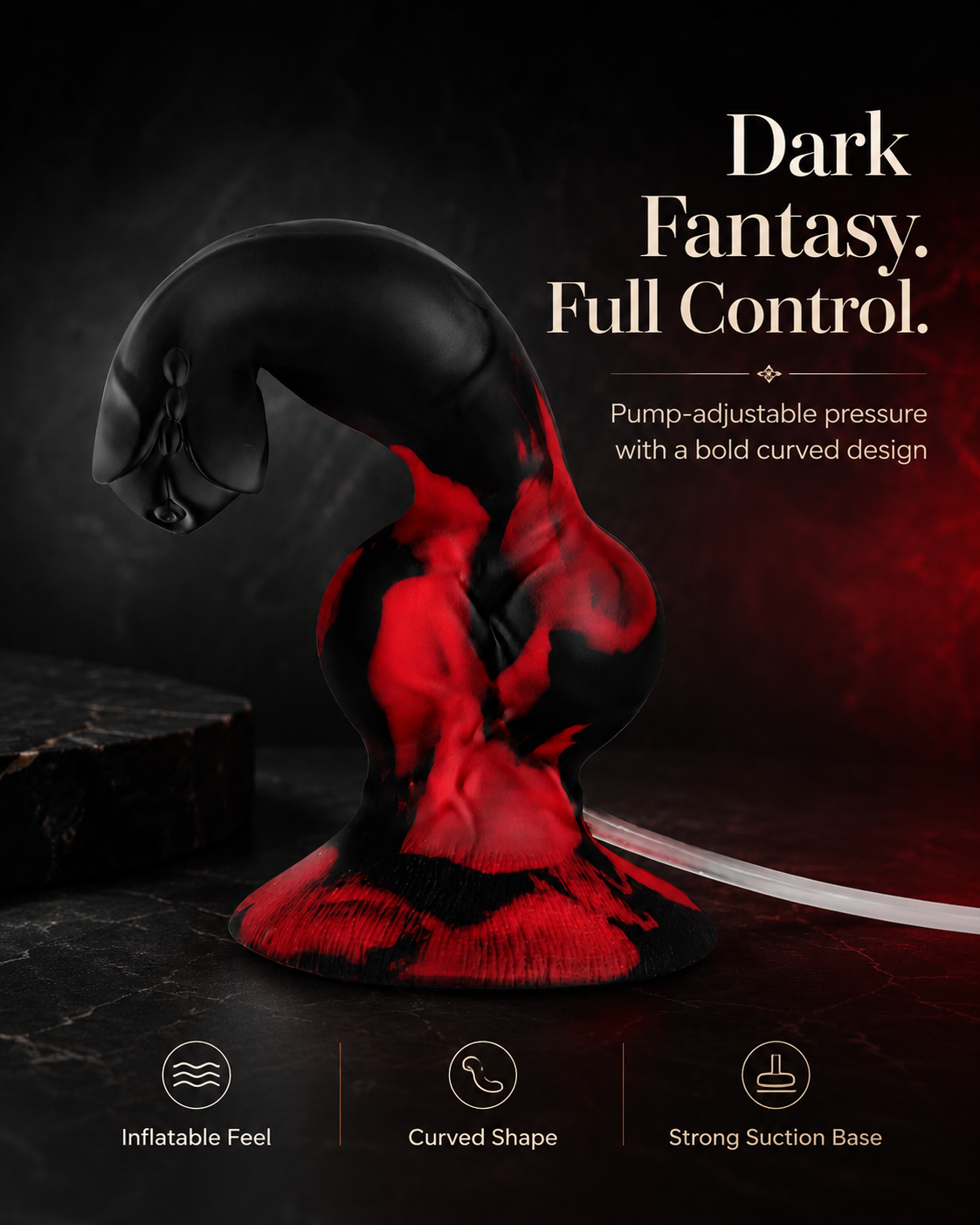 8.3" Silicone Ejaculating Dildo, Dual Knot Suction Cup