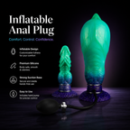 7.56 in Inflatable Silicone Fantasy Dildo with Adjustable Girth and Suction Base