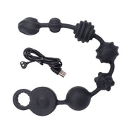 10-Mode Vibrating Anal Beads with Extra-Long Silicone Plug