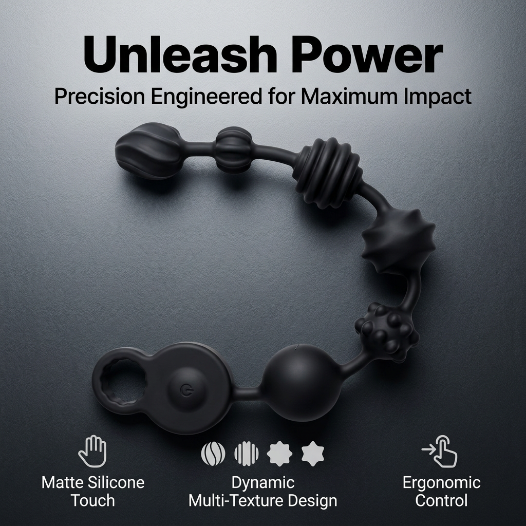 10-Mode Vibrating Anal Beads with matte silicone touch and dynamic texture for enhanced pleasure.