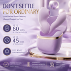 Detachable Suction app Vibrator showcasing its portable charging case and key features, including 60 mins use.