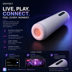 Bluetooth app-controlled male masturbator with interactive smartphone control features