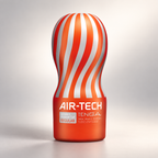 Air-pressure male masturbator in a premium studio setting, angled product view