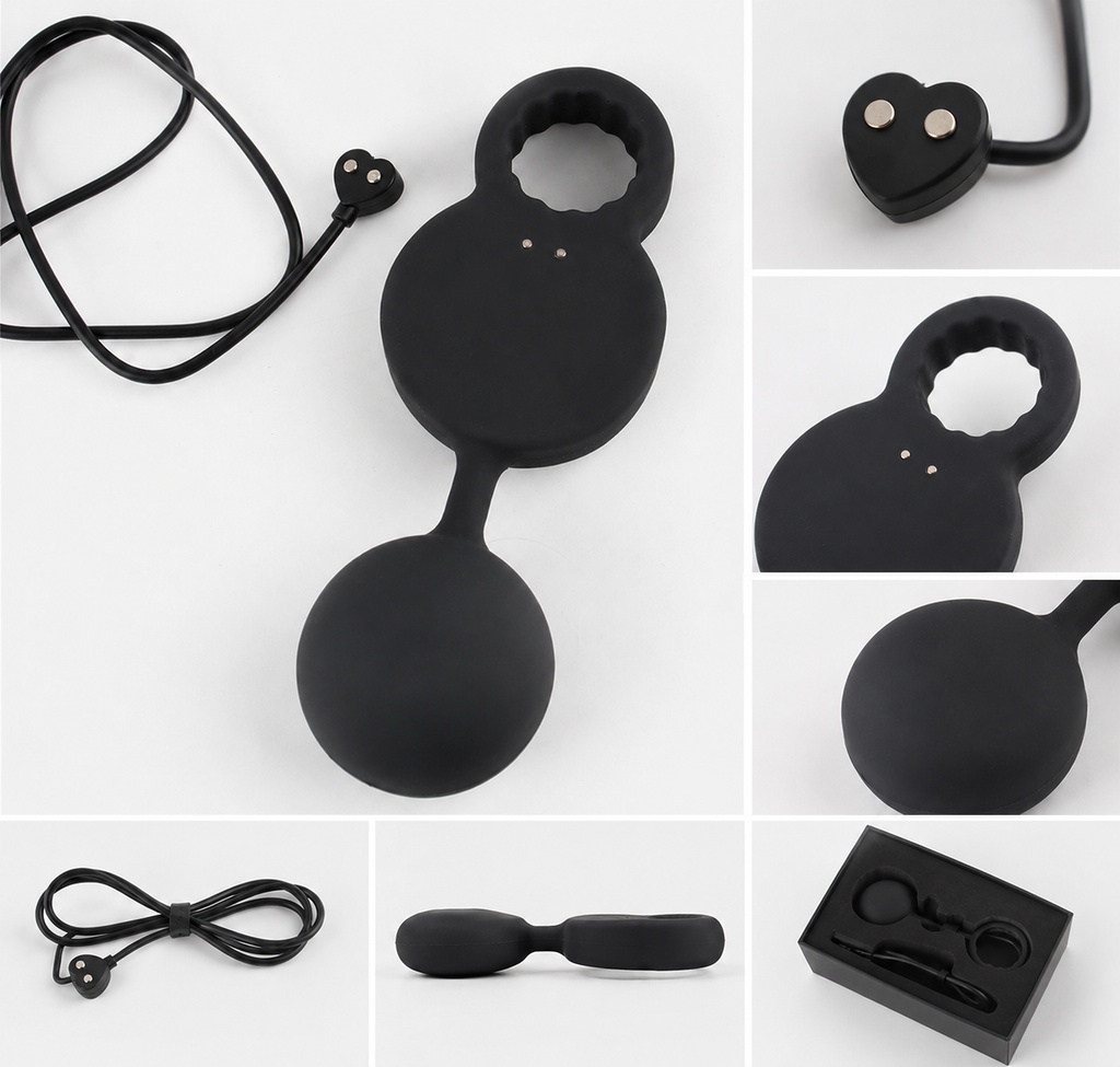 10-Mode Vibrating Anal Beads with silicone design, featuring two balls and a control handle for ultimate pleasure.