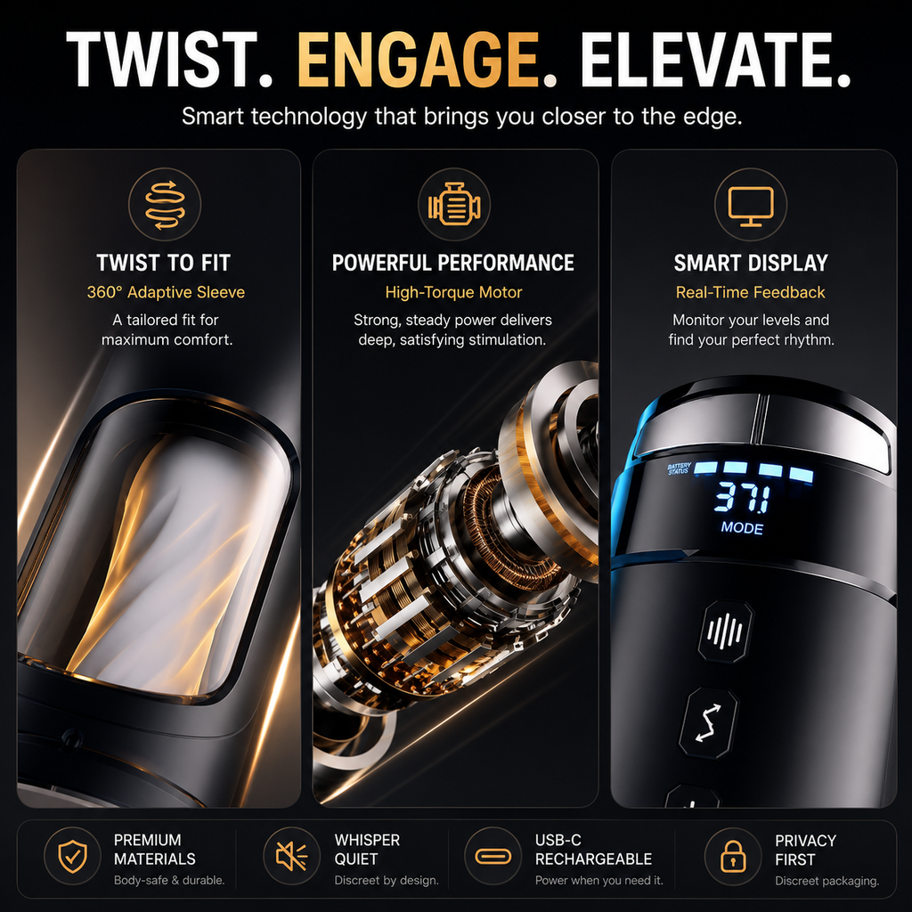 IPX7 waterproof USB-C rechargeable male masturbator