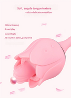Lotus Flower Shape Vibrator Tongue Licking 12 Modes for women