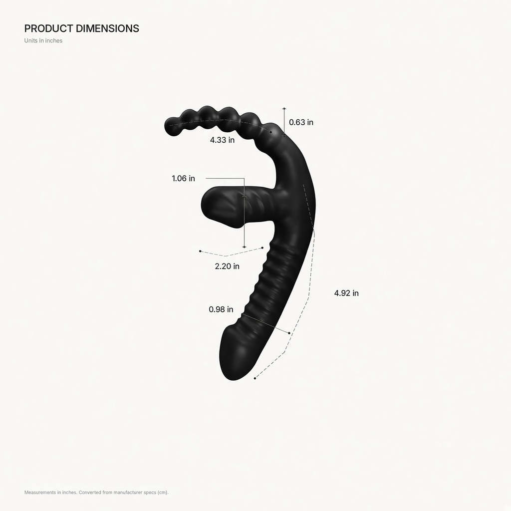 Beaded Tail vibrator product dimensions in inches