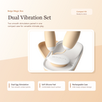 Beige Magic Box dual vibration set in compact storage case