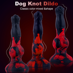 Silicone Ejaculating Fantasy Dildo with 2 Knots for  Anal Use