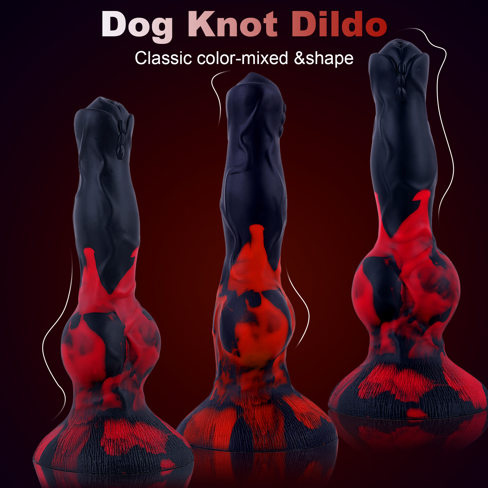 Silicone Ejaculating Fantasy Dildo with 2 Knots for  Anal Use