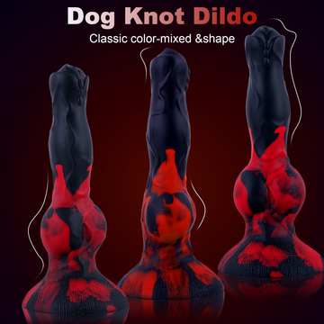 Silicone Ejaculating Fantasy Dildo with 2 Knots for  Anal Use