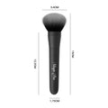 Black makeup brush vibrator size chart with slim proportions and handheld measurements
