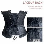 Women's Black PU Leather Lace-Up Waist Cincher Corset