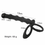 Beaded Silicone Anal Plug & Cock Ring with Dual Loops
