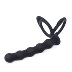 Beaded Silicone Anal Plug & Cock Ring with Dual Loops