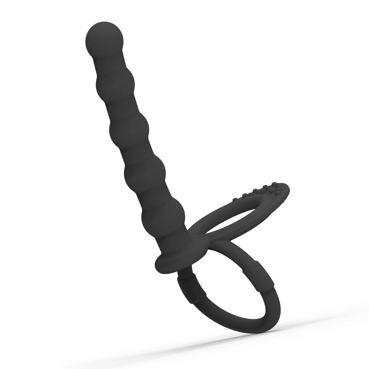 Beaded Silicone Anal Plug & Cock Ring with Dual Loops