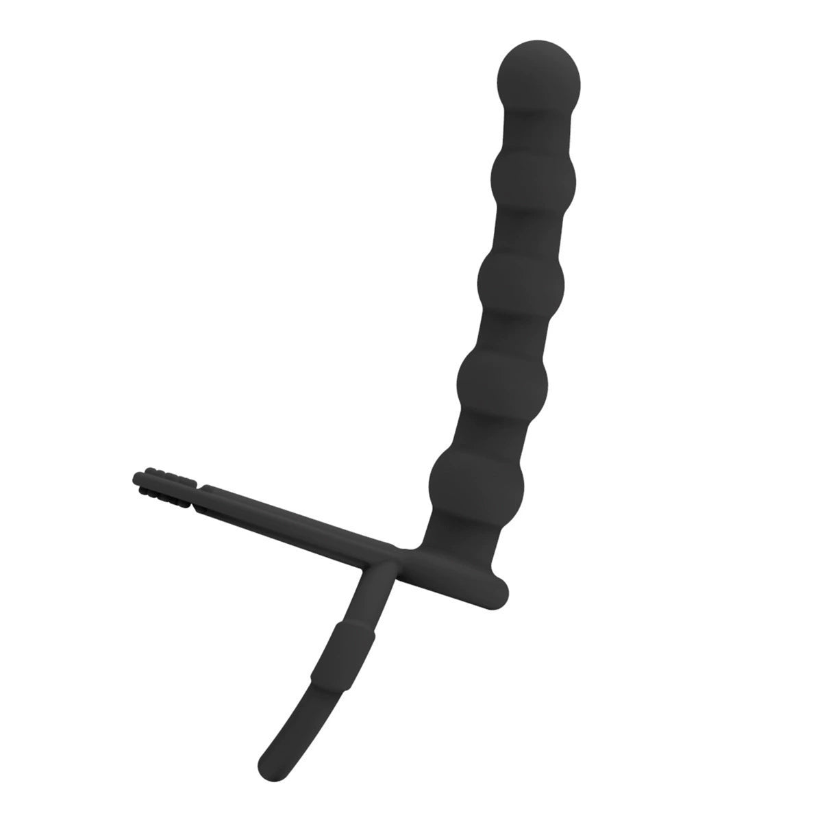 Beaded Silicone Anal Plug & Cock Ring with Dual Loops