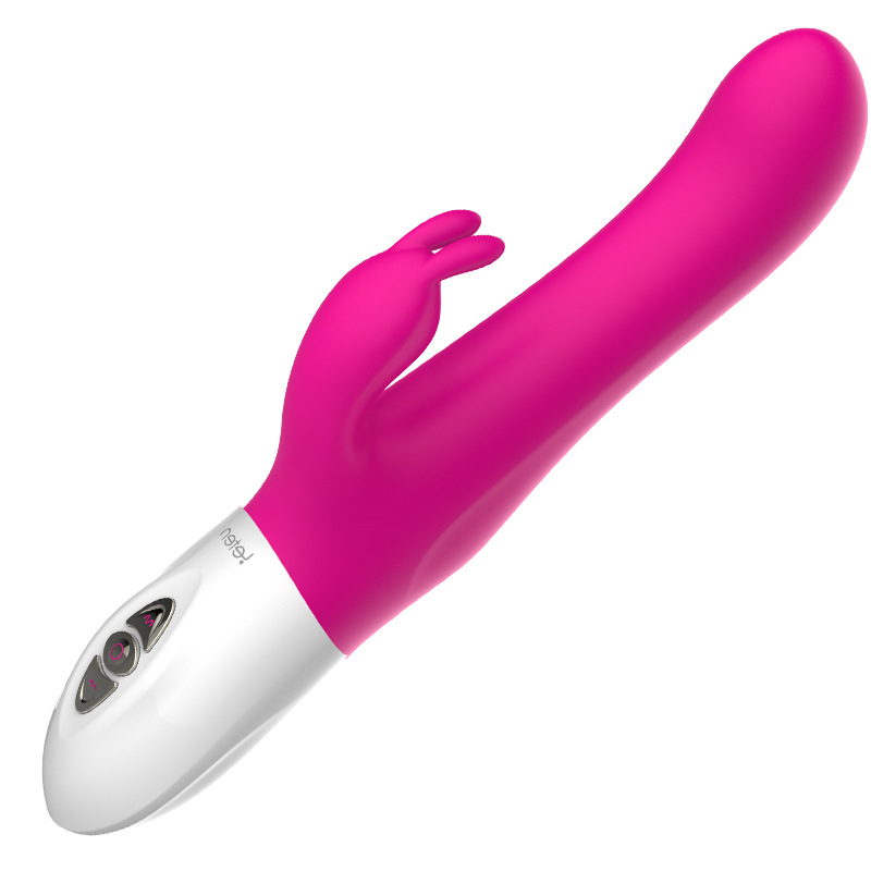BlissEntry automatic thrusting rabbit vibrator Pleasure Style in pink with white handle