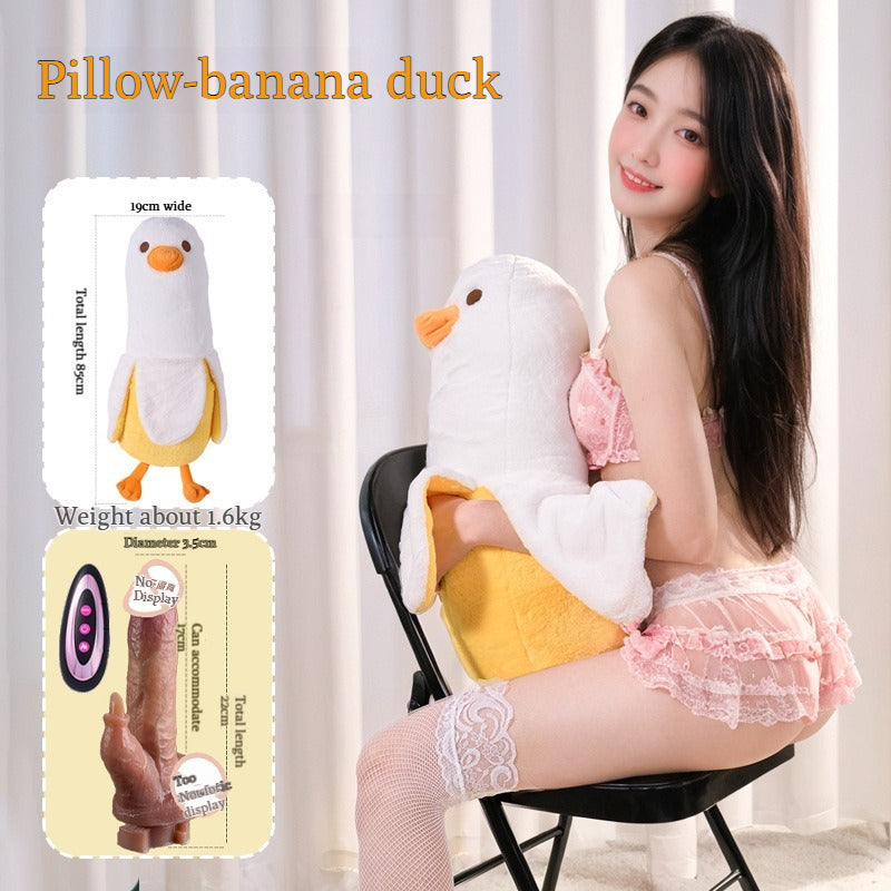 BlissEntry banana duck plush sex toy with pillow remote and dildo dimensions